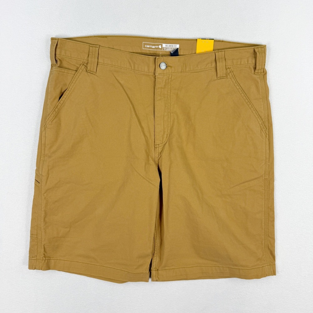 Carhartt Canvas Work Short Size 38 Mens Brown Rugged Flex Relaxed 10" Inseam NEW